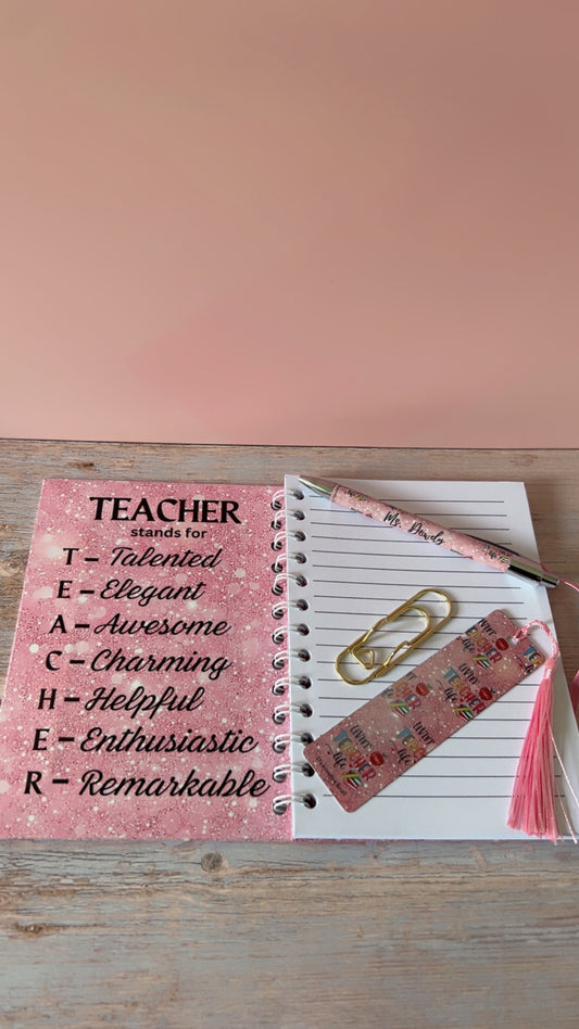 Teacher's Appreciation Day Gift Set | Journal, Notepad, Bookmark, Pen