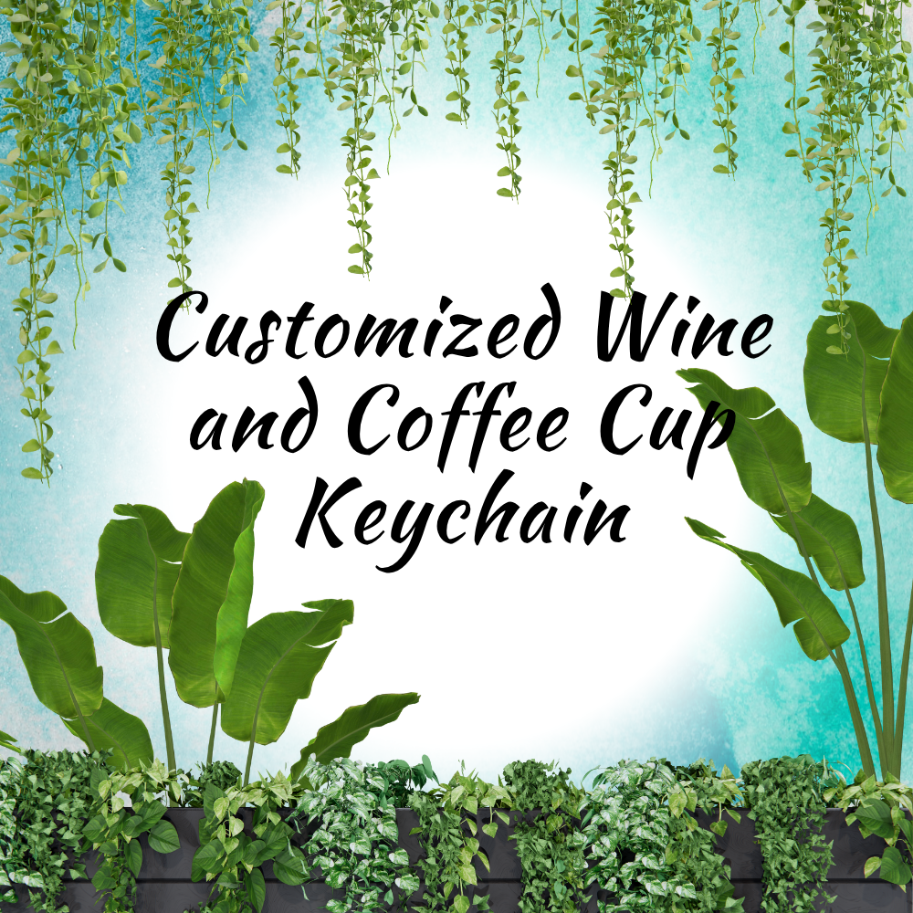 Customized Resin Wine and Coffee Cup Keychain