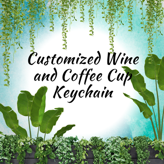 Customized Resin Wine and Coffee Cup Keychain
