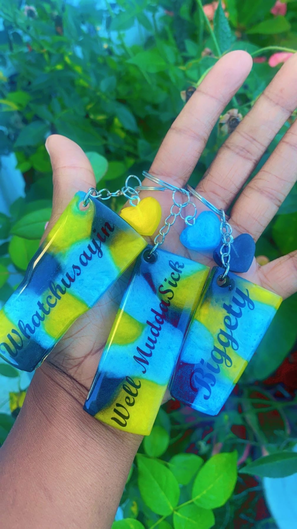 Bahamas Theme Wine and Coffee Cup Resin Keychain